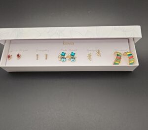Kevia Tina 5 Piece Earring Set Blue NIB